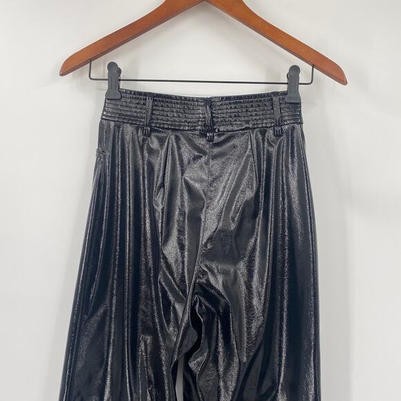 Aritzia Wilfred Funk High Rise Vegan Patent Leather Pants Glossy Black Womens 0 - Picture 5 of 9